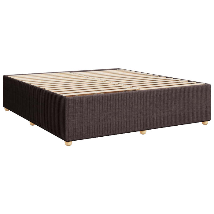 Pat boxspring cu saltea Maro închis 200 x 200 cm Țesătură - WALTI WALTI