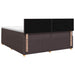 Pat boxspring cu saltea Maro închis 200 x 200 cm Țesătură - WALTI WALTI