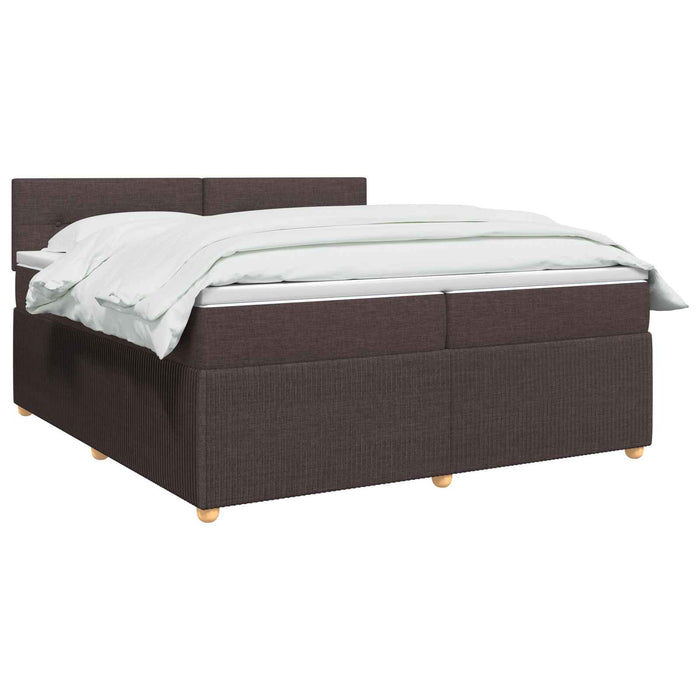Pat boxspring cu saltea Maro închis 200 x 200 cm Țesătură - WALTI WALTI