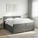 Pat boxspring cu saltea Gri închis 200 x 200 cm Țesătură - WALTI WALTI