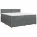 Pat boxspring cu saltea Gri închis 200 x 200 cm Țesătură - WALTI WALTI
