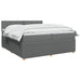 Pat boxspring cu saltea Gri închis 200 x 200 cm Țesătură - WALTI WALTI