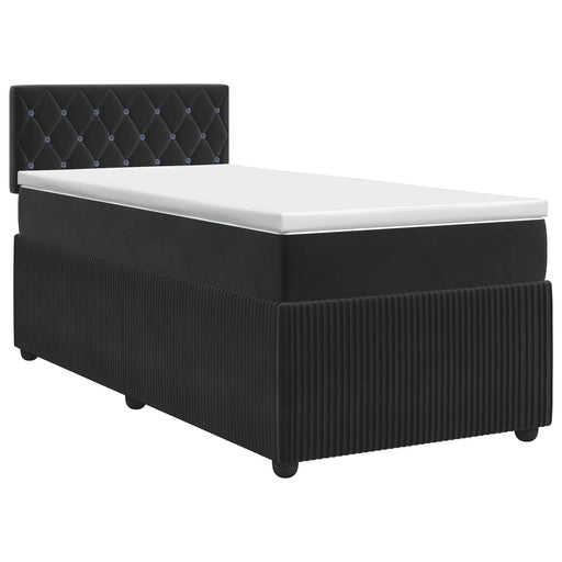 Pat boxspring cu saltea cu headboard Negru 80 x 200 cm Catifea - WALTI WALTI