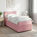 Pat boxspring cu saltea cu headboard Roz 100 x 200 cm Catifea - WALTI WALTI