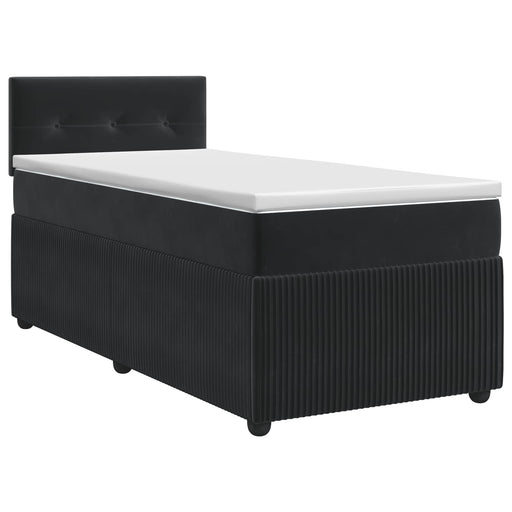 Pat boxspring cu saltea cu headboard Negru 80 x 200 cm Catifea - WALTI WALTI