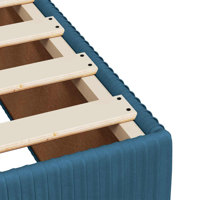 Pat boxspring cu saltea Albastru închis 80 x 200 cm Catifea WALTI