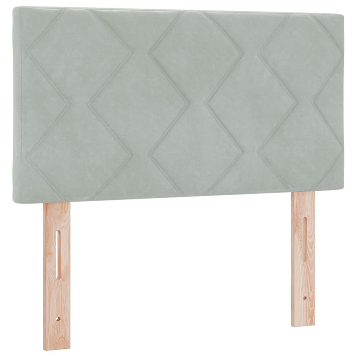 Pat boxspring cu saltea Gri deschis 80 x 200 cm Catifea WALTI