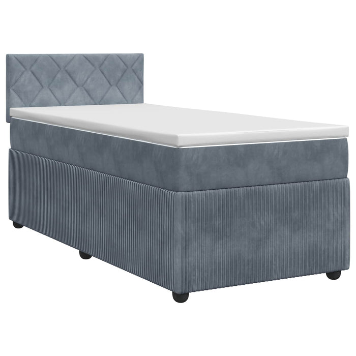 Pat boxspring cu saltea Gri închis 80 x 200 cm Catifea WALTI