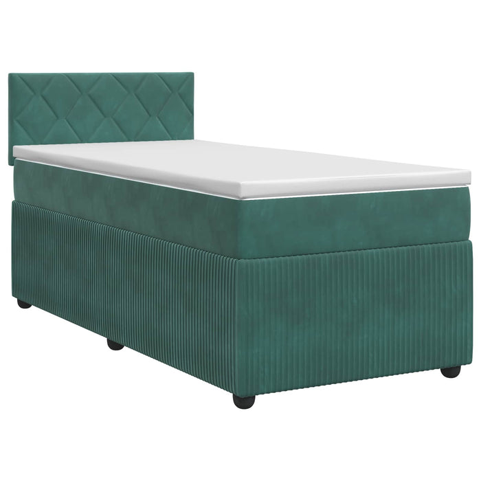 Pat boxspring cu saltea Verde închis 80 x 200 cm Catifea WALTI