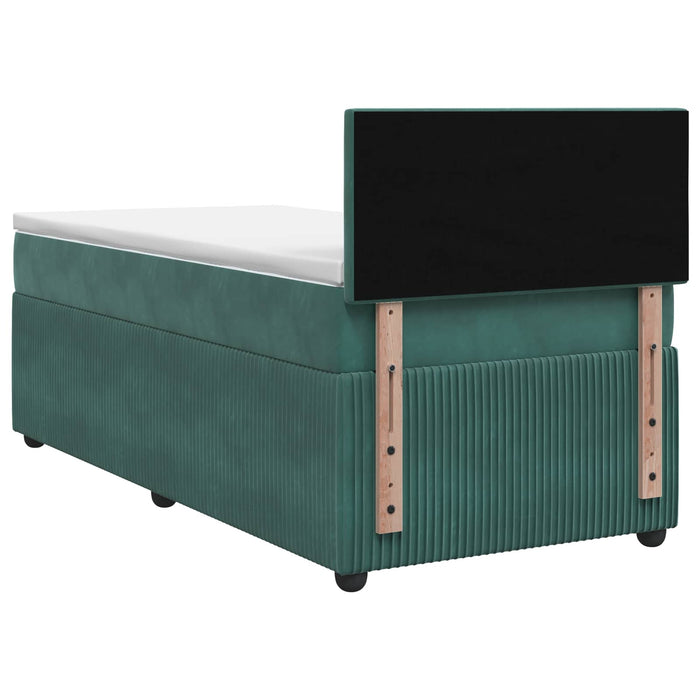 Pat boxspring cu saltea Verde închis 80 x 200 cm Catifea WALTI