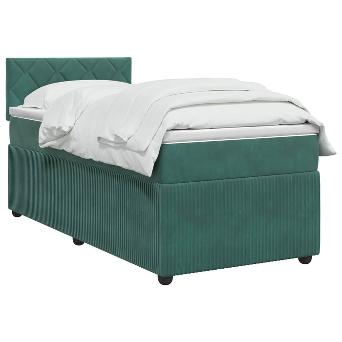 Pat boxspring cu saltea Verde închis 80 x 200 cm Catifea WALTI