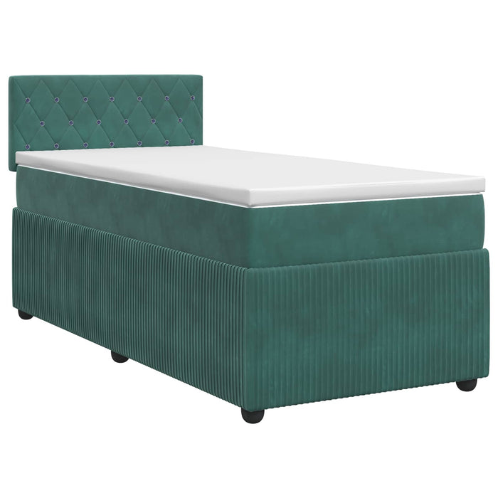 Pat boxspring cu saltea Verde închis 90 x 190 cm Catifea WALTI