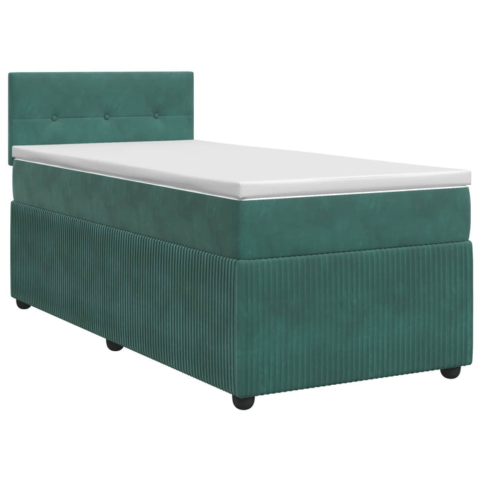 Pat boxspring cu saltea Verde închis 90 x 200 cm Catifea - WALTI WALTI