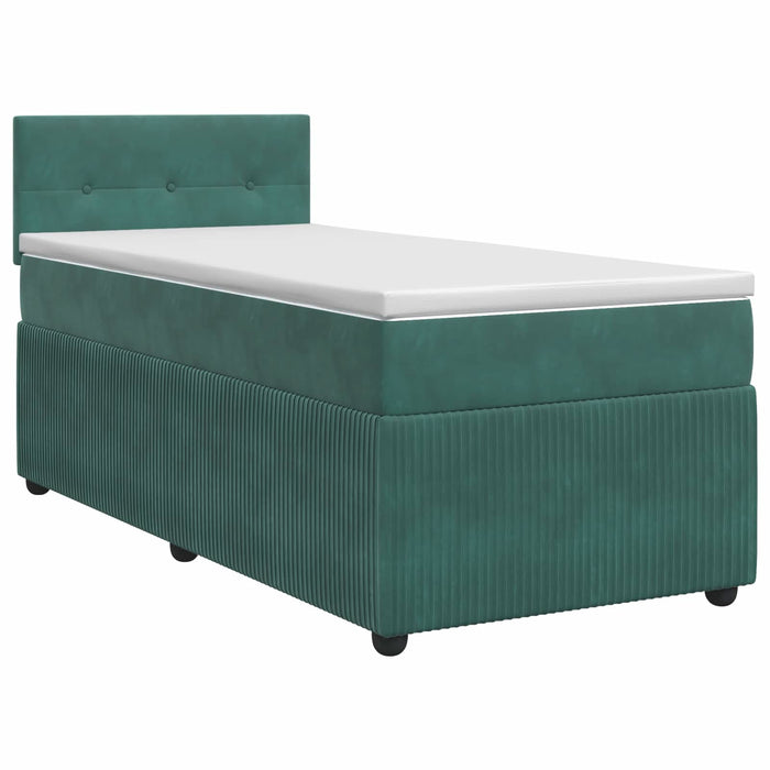 Pat boxspring cu saltea Verde închis 100 x 200 cm Catifea WALTI