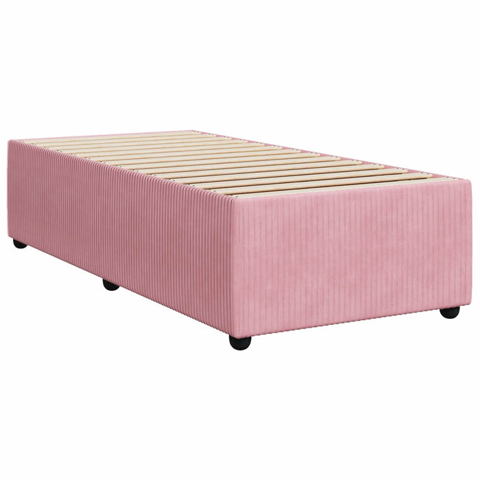 Pat boxspring cu saltea cu headboard Roz 100 x 200 cm Catifea WALTI