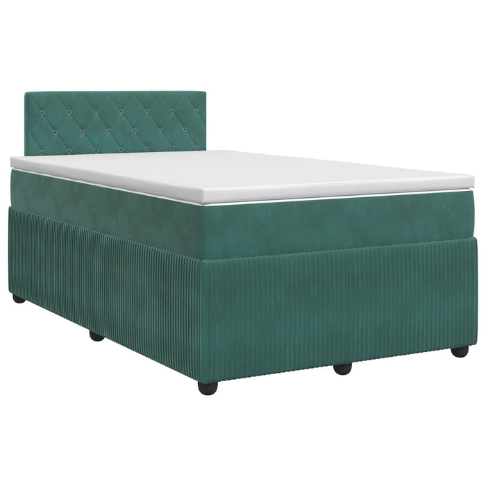 Pat boxspring cu saltea Verde închis 120 x 190 cm Catifea WALTI