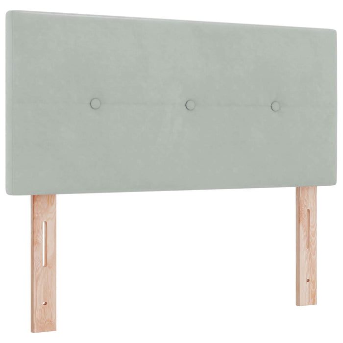 Pat boxspring cu saltea Gri deschis 120 x 190 cm Catifea WALTI