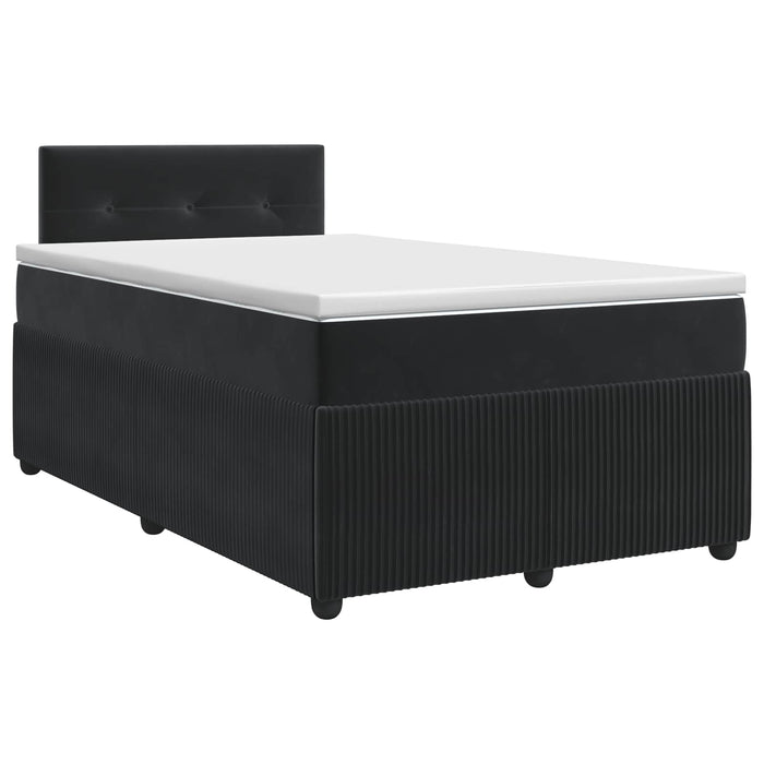 Pat boxspring cu saltea cu headboard Negru 120 x 190 cm Catifea WALTI