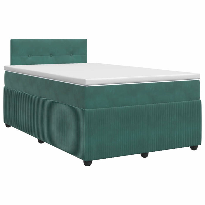 Pat boxspring cu saltea Verde închis 120 x 190 cm Catifea WALTI