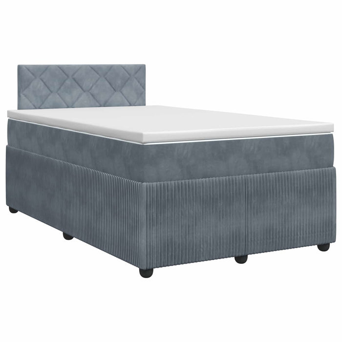 Pat boxspring cu saltea Gri închis 120 x 190 cm Catifea WALTI