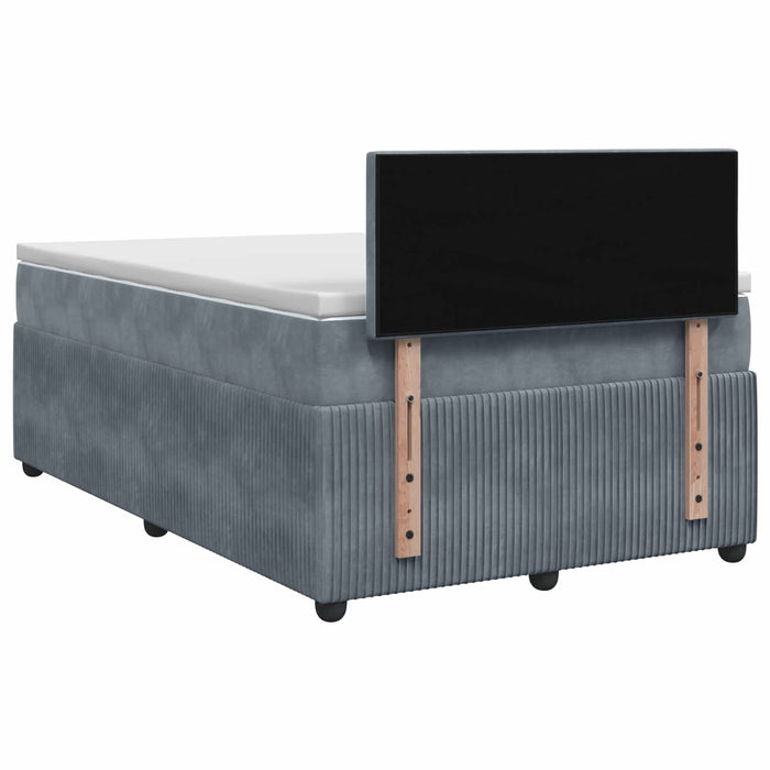 Pat boxspring cu saltea Gri închis 120 x 190 cm Catifea WALTI
