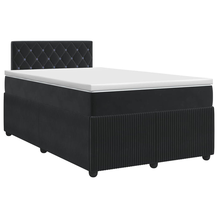 Pat boxspring cu saltea cu headboard Negru 120 x 200 cm Catifea WALTI