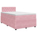 Pat boxspring cu saltea cu headboard Roz 120 x 200 cm Catifea - WALTI WALTI