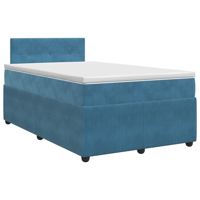 Pat boxspring cu saltea Albastru închis 120 x 200 cm Catifea WALTI