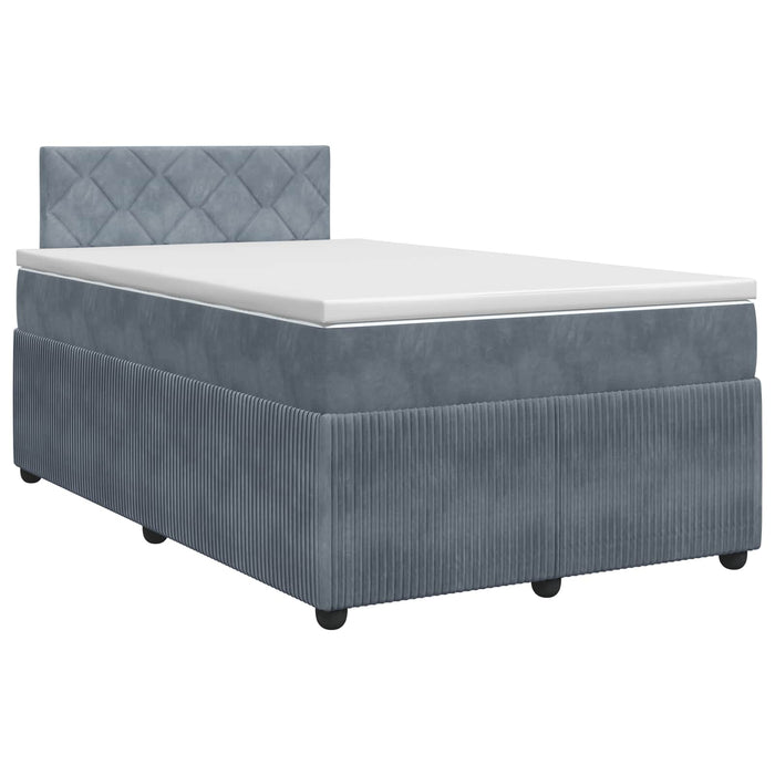 Pat boxspring cu saltea Gri închis 120 x 200 cm Catifea WALTI