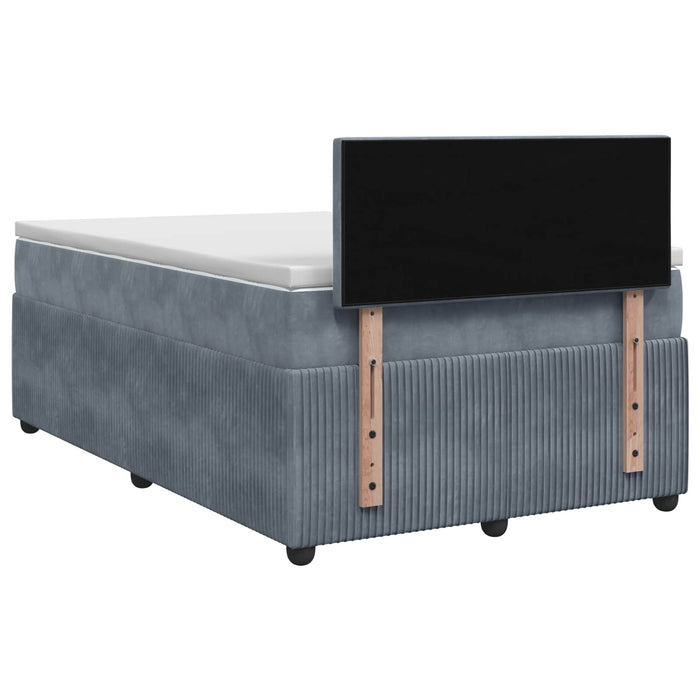 Pat boxspring cu saltea Gri închis 120 x 200 cm Catifea WALTI