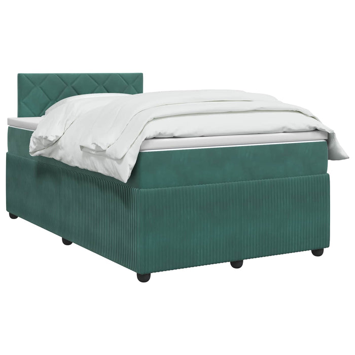 Pat boxspring cu saltea Verde închis 120 x 200 cm Catifea WALTI