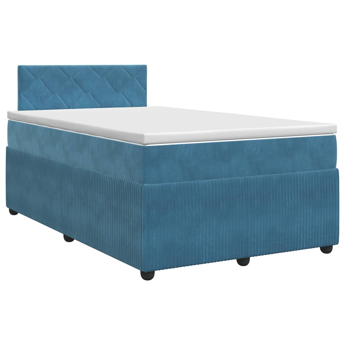 Pat boxspring cu saltea Albastru închis 120 x 200 cm Catifea WALTI