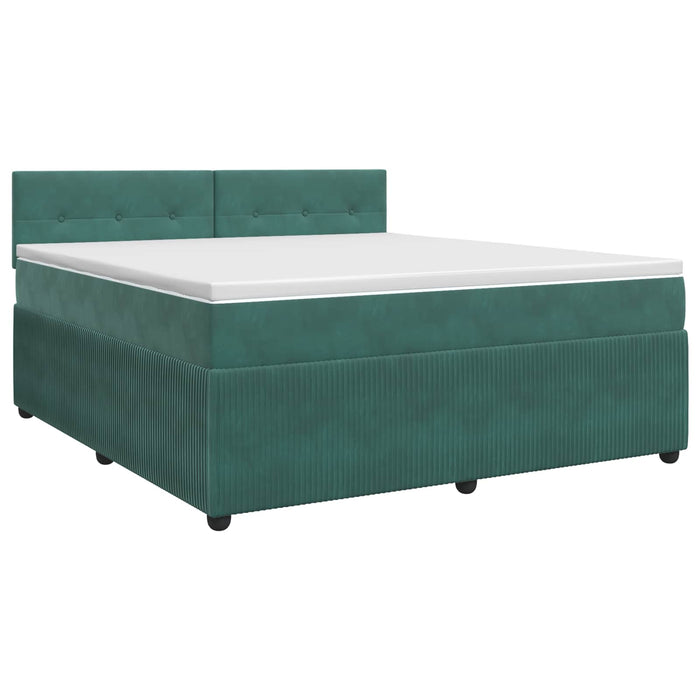 Pat boxspring cu saltea Verde închis 160 x 200 cm Catifea - WALTI WALTI