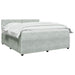 Pat boxspring cu saltea Gri deschis 160 x 200 cm Catifea - WALTI WALTI