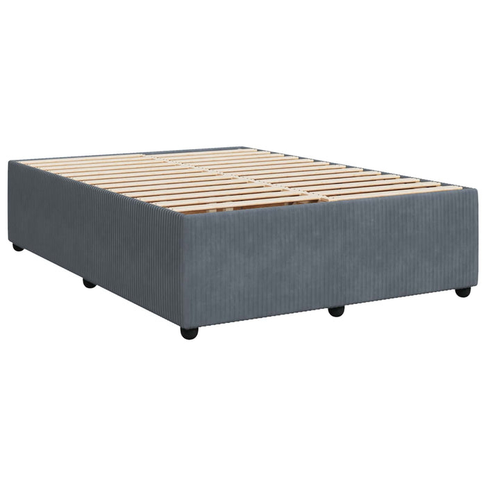 Pat boxspring cu saltea Gri închis 160 x 200 cm Catifea WALTI