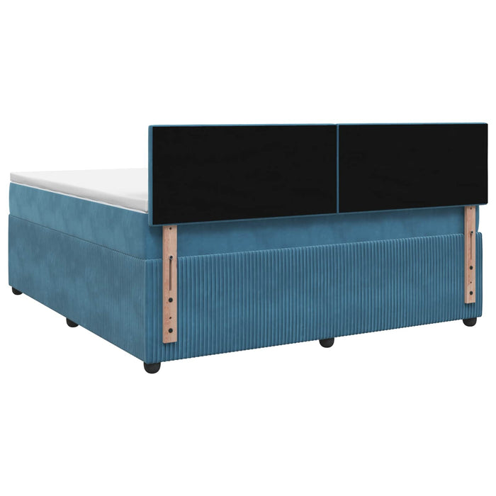 Pat boxspring cu saltea Albastru închis 160 x 200 cm Catifea WALTI