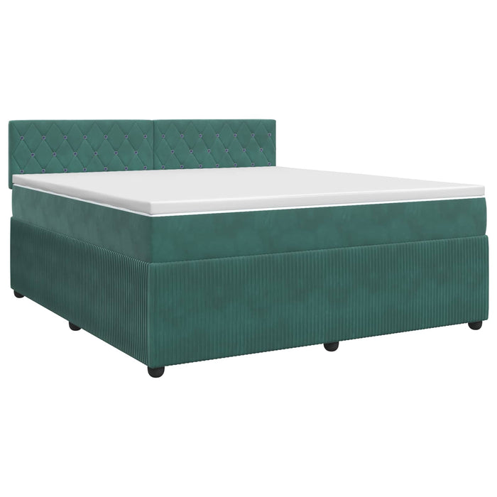 Pat boxspring cu saltea Verde închis 180 x 200 cm Catifea - WALTI WALTI