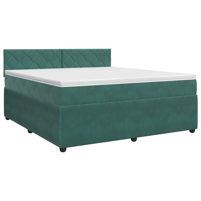 Pat boxspring cu saltea Verde închis 180 x 200 cm Catifea WALTI