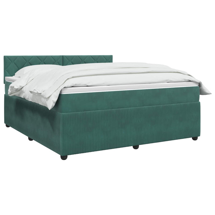 Pat boxspring cu saltea Verde închis 180 x 200 cm Catifea WALTI
