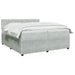 Pat boxspring cu saltea Gri deschis 200 x 200 cm Catifea - WALTI WALTI