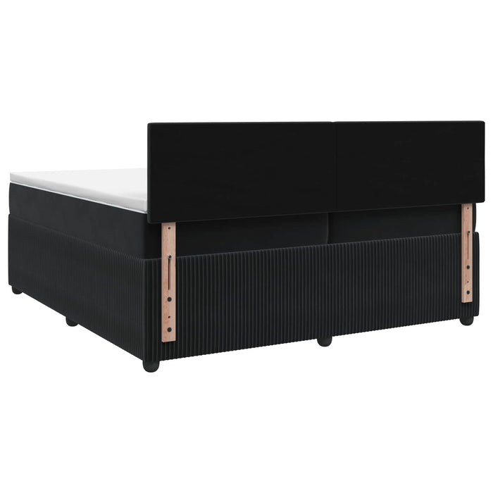 Pat boxspring cu saltea cu headboard Negru 200 x 200 cm Catifea - WALTI WALTI