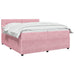 Pat boxspring cu saltea cu headboard Roz 200 x 200 cm Catifea - WALTI WALTI