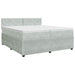 Pat boxspring cu saltea Gri deschis 200 x 200 cm Catifea - WALTI WALTI