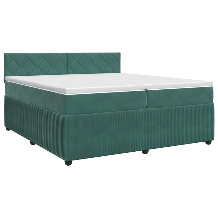 Pat boxspring cu saltea Verde închis 200 x 200 cm Catifea WALTI