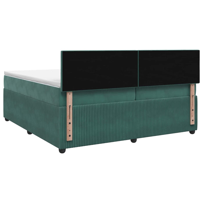Pat boxspring cu saltea Verde închis 200 x 200 cm Catifea WALTI