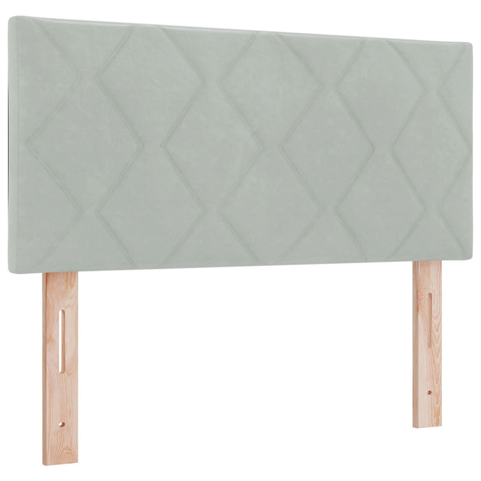Pat boxspring cu saltea Gri deschis 90 x 190 cm Catifea WALTI