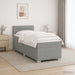 Pat box spring cu saltea și LED Gri deschis Unic Țesătură - WALTI WALTI