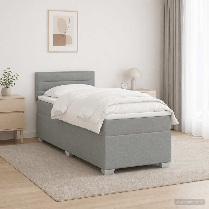 Pat box spring cu saltea și LED Gri deschis 90 x 190 cm - WALTI WALTI