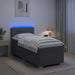 Pat box spring cu saltea și LED Gri închis 90 x 190 cm Țesătură - WALTI WALTI