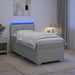 Pat box spring cu saltea și LED Gri deschis 100 x 200 cm - WALTI WALTI